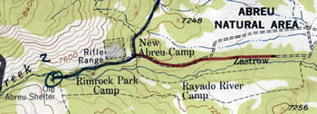 Topo map of our Day 1 hike.