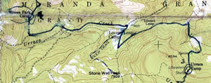 Topo map of our Day 3 hike.