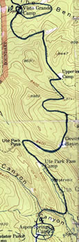 Topo map of our Day 9 hike.